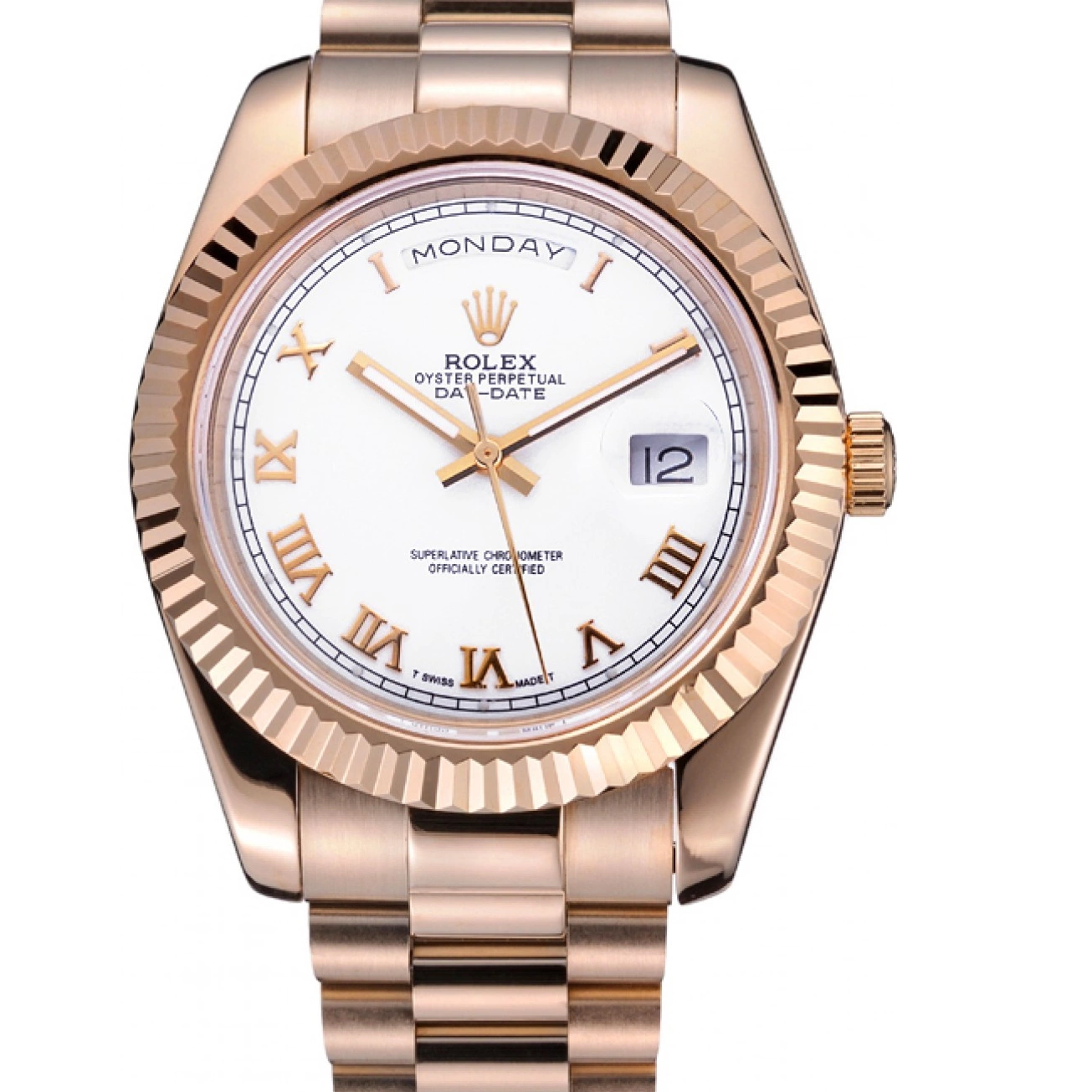 Aaa replica watch Bracelet 622546 Dial White Gold Day-Date Rolex 0823